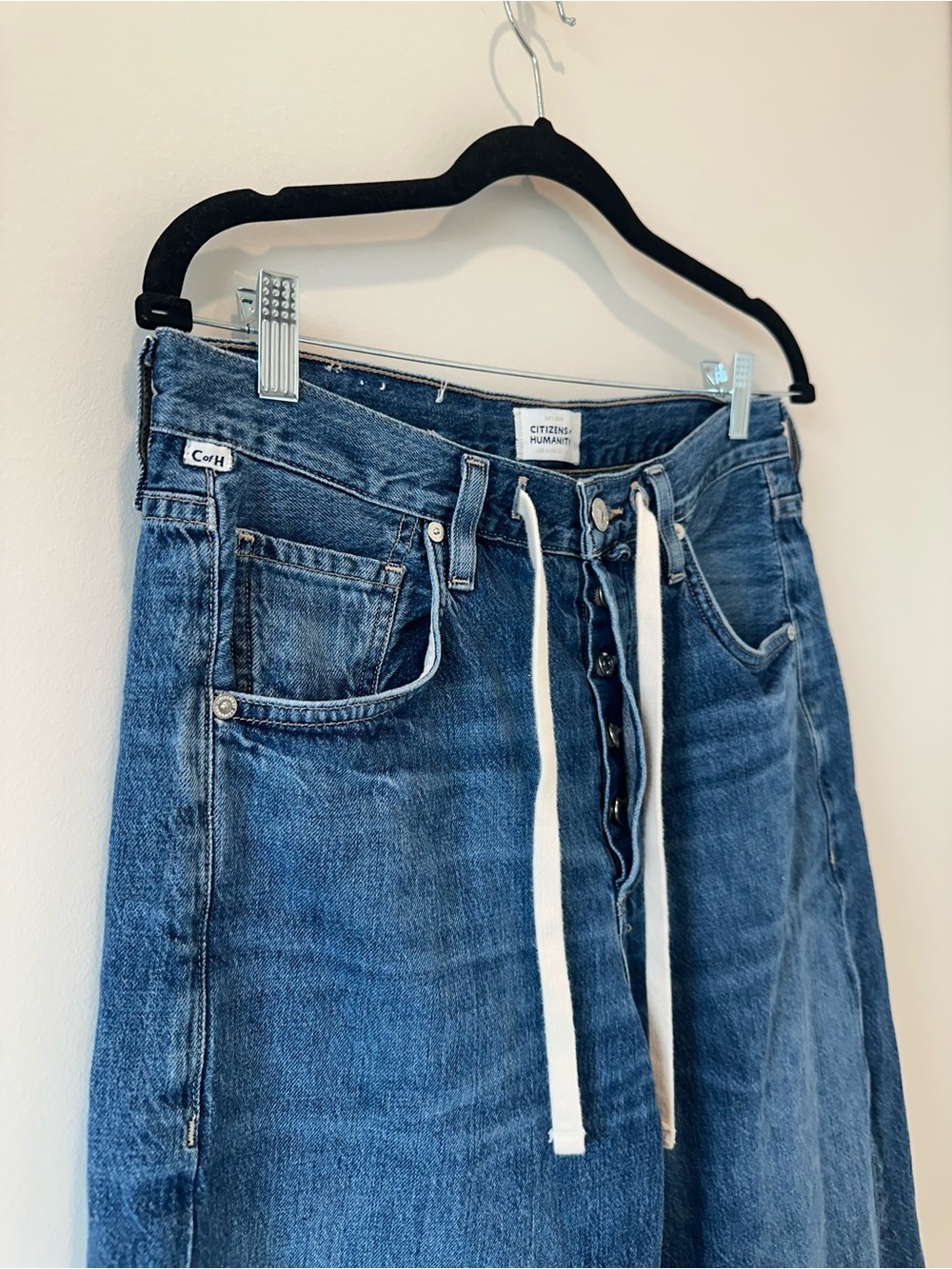 Citizens of Humanity Brynn Trouser Jeans in Atlantis Size 27 Drawstring Wide Leg - Picture 6 of 15